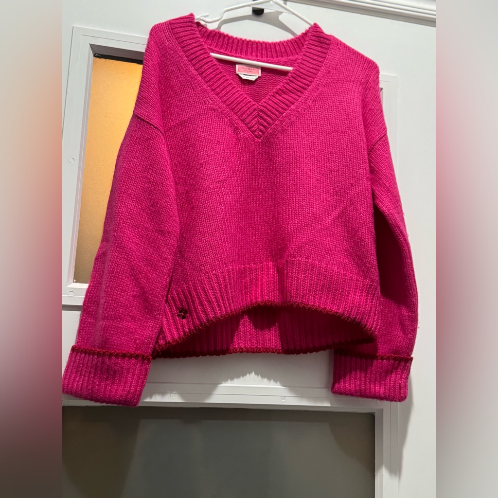 Kate Spade Vibrant Pink V-Neck Sweater